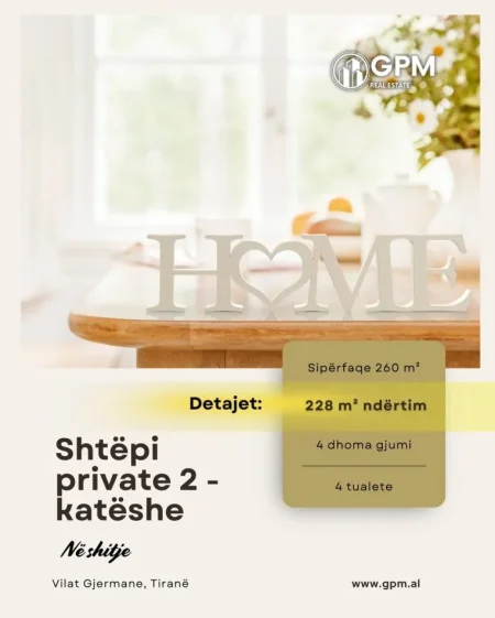Tirane, shitet shtepi 2-kateshe tek Vilat Gjermane , 488 m² 360.000 €.