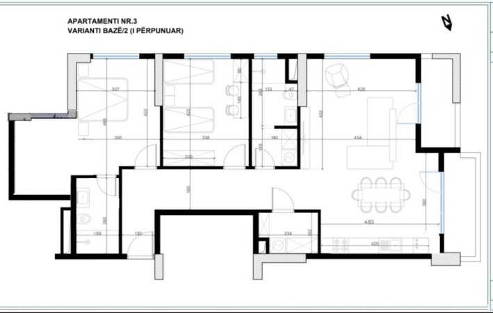 Tirane, jepet me qera apartament 2+1+Aneks+Ballkon Kati 8, 160 m² 1.450 €
