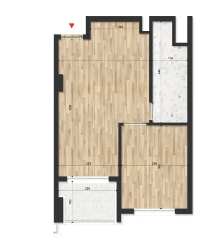 Shqiperi, shitet apartament 1+1 Kati 2, 61 m² (Golem)