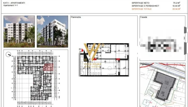 Tirane, shitet apartament 1+1+Ballkon Kati 2, 88 m² 86.000 € (PASKUQAN)