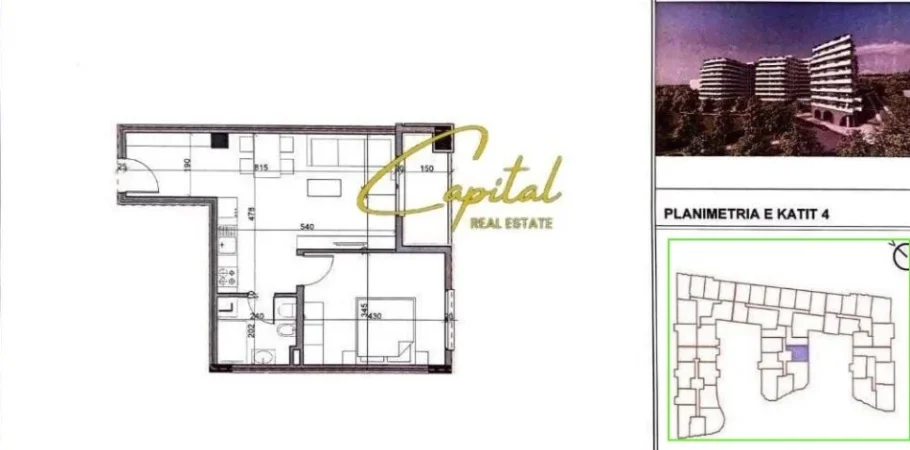 Tirane, shitet apartament 1+1 Kati 4, 70 m² 84.000 € (PASKUQAN)