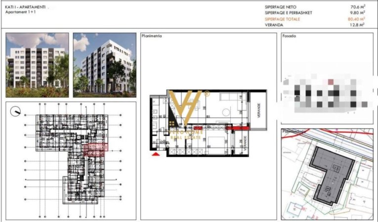 Tirane, shitet apartament 1+1+Ballkon Kati 6, 93 m² 87.000 € (PASKUQAN)