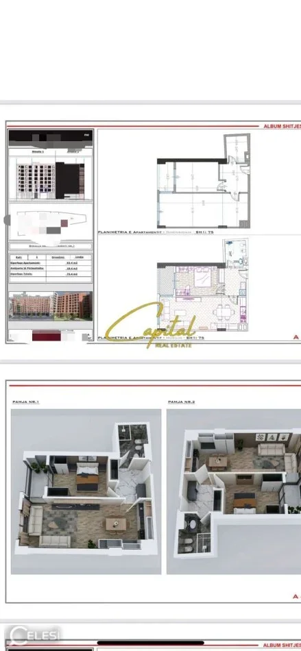 Tirane, shitet apartament 1+1 Kati 2, 73 m² 154.154 € (ISH STACIONI TRENIT)