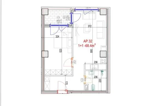 Tirane, shitet apartament 1+1 Kati 5, 81 m² 126.170 € (Don Bosko)