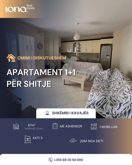 Shkembi Kavajes, shitet apartament 1+1 Kati 3, 67 m² 
