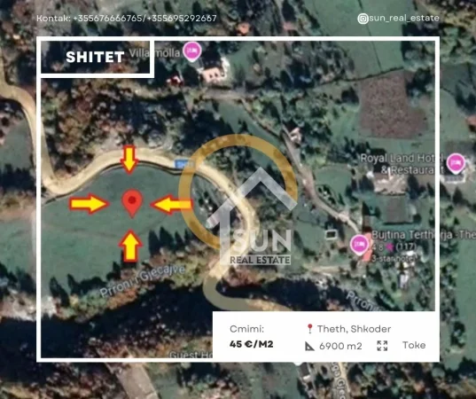 Shkoder, shitet toke , 6.900 m² 