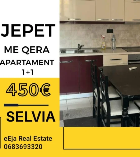 Tirane, jepet me qera apartament 1+1+Ballkon Kati 0, 70 m² 450 € (Selvia)