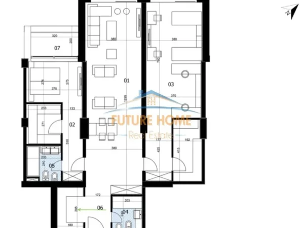 Tirane, shitet apartament 2+1 , 213 m² (Rruga e Elbasanit,DownTown 1)