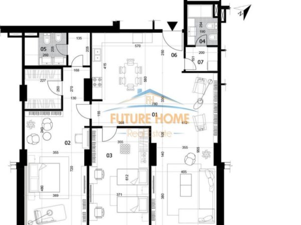 Tirane, shitet apartament 2+1 , 202 m² (Rruga e Elbasanit,DownTown 1)