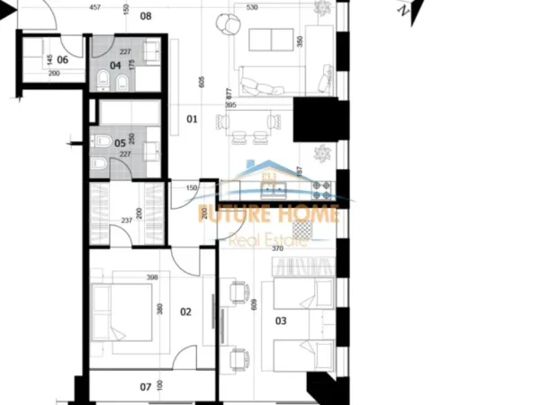 Tirane, shitet apartament 2+1 Kati 20, 153 m² 633.539 € (Rruga e Elbasanit,DownTown 1)
