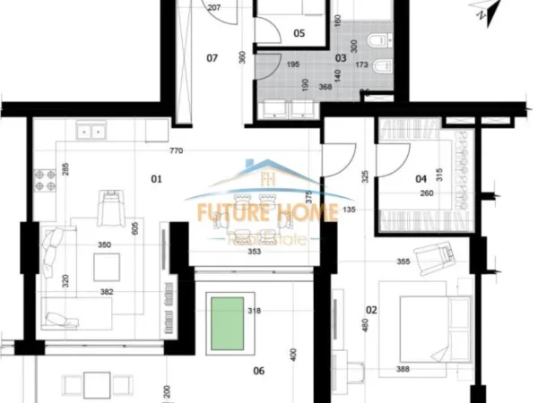 Tirane, shitet apartament 1+1 Kati 19, 157 m² (Rruga e Elbasanit,DownTown 1)