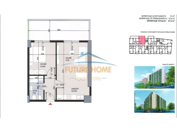 Durres, shitet apartament 1+1+Ballkon , 88 m² 127.000 € (Fusha e Aviacionit, Tiranë)