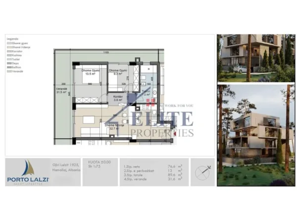 Durres, shitet Vile 1+1+Ballkon Kati 0, 86 m² 223.080 € 