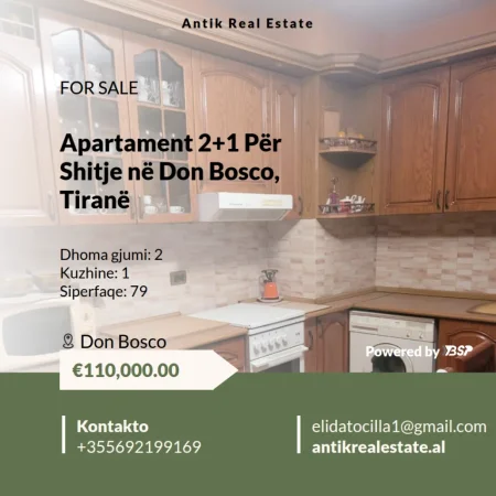 Tirane, shitet apartament 2+1+Ballkon Kati 6, 79 m² 110.000 € 