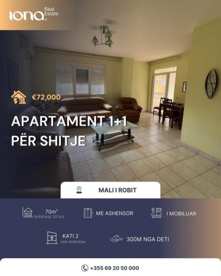 Mali Robit, shitet apartament 1+1 Kati 2, 70 m² 72.000 € (300m Distanc Nga Deti)