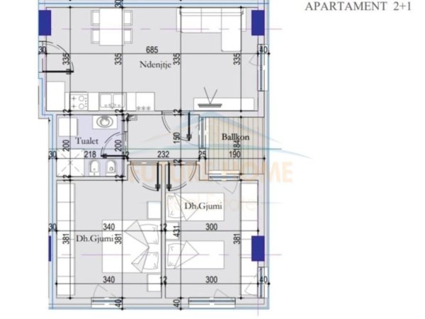 Tirane, shitet apartament 2+1+Ballkon Kati 3, 83 m² 99.900 € (Tirana Entry 2, Tiranë)