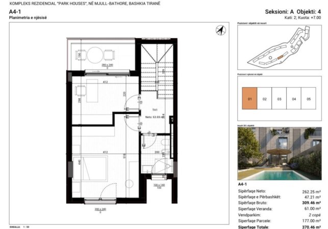 Tirane, shitet Vile 2 Katshe Kati 1, 370 m² 660.000 € (Mjull , Bathore)