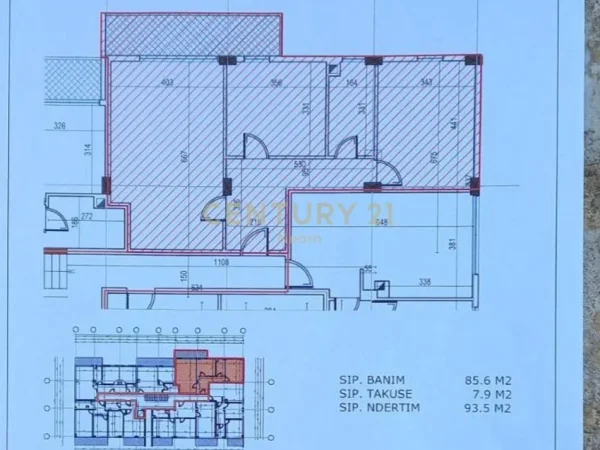 Tirane, shitet apartament 2+1+Ballkon Kati 2, 94 m² 130.000 € (Neom118312)