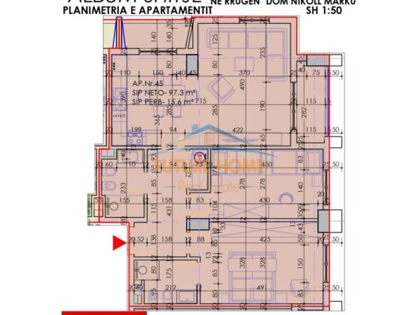 Tirane, shitet apartament 2+1 Kati 3, 113 m² 150.380 € (Rruga Dom Nikoll Marku, Shkolla Bajram Curri, Tirane)