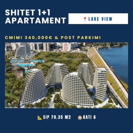 Tirane, shitet apartament 1+1+Aneks+Ballkon Kati 6, 71 m² 340.000 € (liqeni artificial)