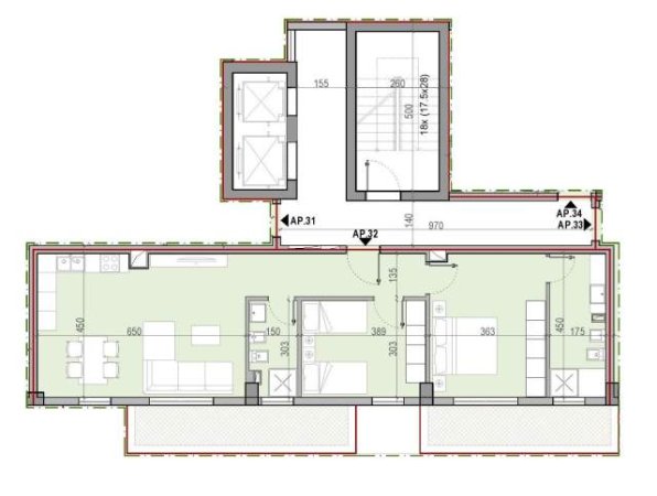 Tirane, shitet apartament 2+1 Kati 6, 125 m² 131.617 Euro (Fusha e Aviacionit)