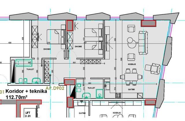 Tirane, shitet apartament 2+1 Kati 9, 179 m² 536.850 Euro (Ekspozita)