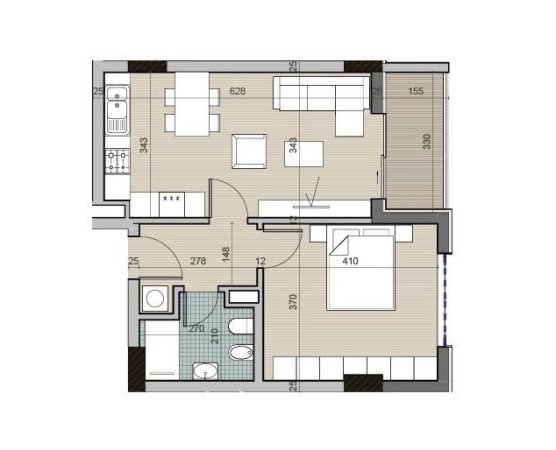 Tirane, shitet 1+1+BLK Kati 1, 68 m² 51.292 Euro (QTU)