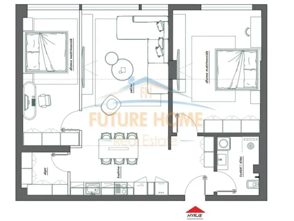 Tirane, shitet apartament 2+1 Kati 12, 104 m² 291.000 € (Shallvaret)