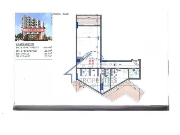 Tirane, shitet apartament 2+1+Ballkon Kati 3, 128 m² 239.275 € 