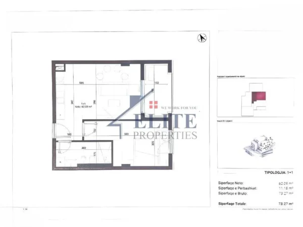 Dhermi - Palase, shitet apartament 1+1+Ballkon Kati 2, 106 m² 231.416 € 
