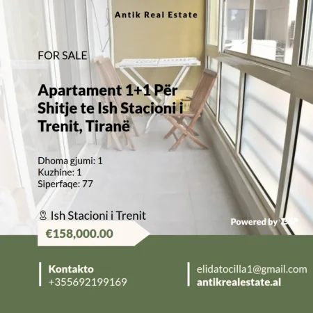 Tirane, shitet apartament 1+1 Kati 2, 77 m² 158.000 €