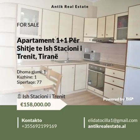 Tirane, shitet apartament 1+1 Kati 2, 77 m² 158.000 €