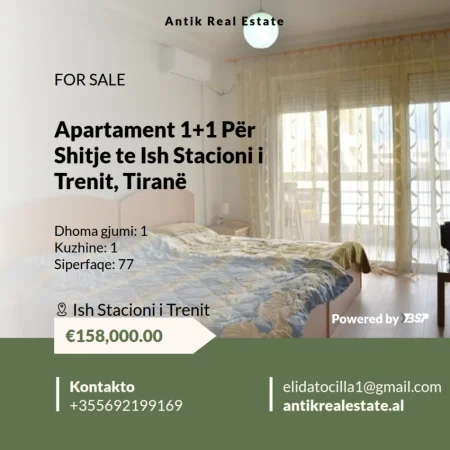 Tirane, shitet apartament 1+1 Kati 2, 77 m² 158.000 €