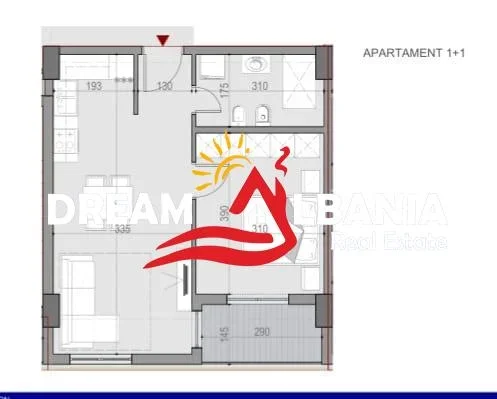 Tirane, shitet apartament 1+1 Kati 3, 63 m² 78.000 € (tek Univers City)