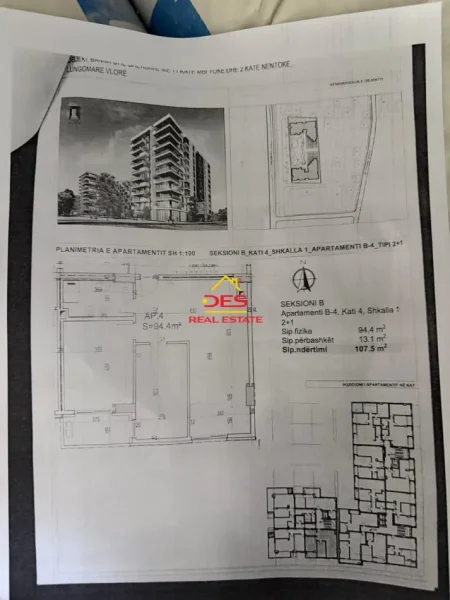 Vlore, shitet apartament 2+1+Ballkon Kati 3, 107 m² (Lungomare, Vlorë)