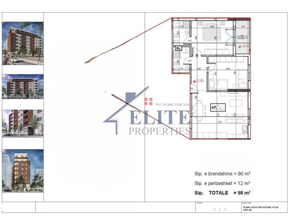 Tirane, shitet apartament 2+1+Ballkon Kati 5, 98 m² 260.000 € 