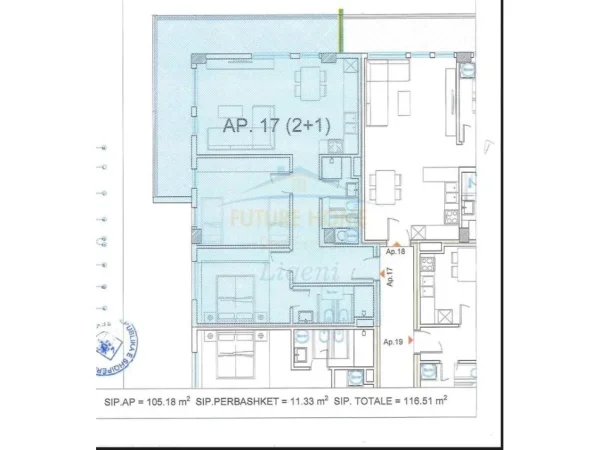 Tirane, shitet apartament 2+1 Kati 2, 116 m² 130.000 € 