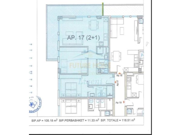 Tirane, shitet apartament 2+1 Kati 2, 117 m² 130.000 € (5 MAJI)