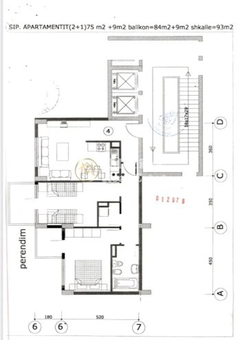 Tirane, shes apartament 2+1 Kati 1, 93 m² 245.000 € (Myslsym Shyri)