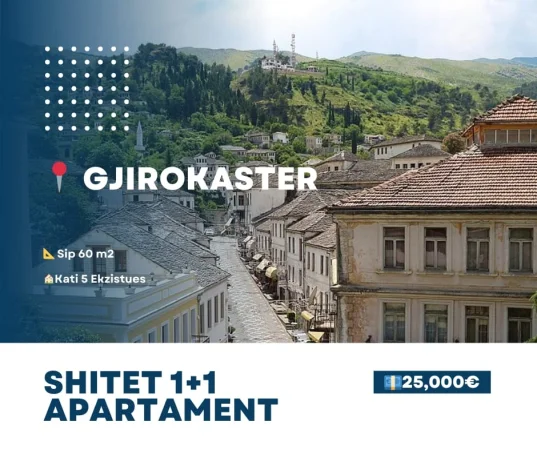 Gjirokaster, shitet apartament 1+1 Kati 5, 60 m² (gjirokaster)