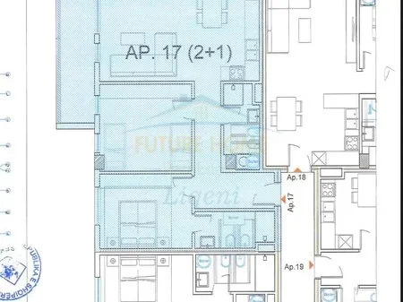 Tirane, shitet apartament 2+1 Kati 2, 116.51 m² 13.000.000 €