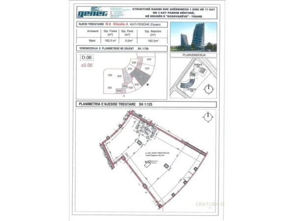 Tirane, shes ambjent biznesi Kati 0, 193 m² (Lake View)