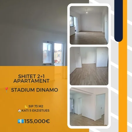 Tirane, shitet apartament 2+1 Kati 5, 73 m² 155.000 € (stadiumi dinamo)