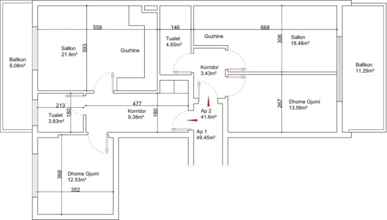 Tirane, shes apartament 2+1+Aneks+Ballkon Kati 4, 150 m² 305.000 € 