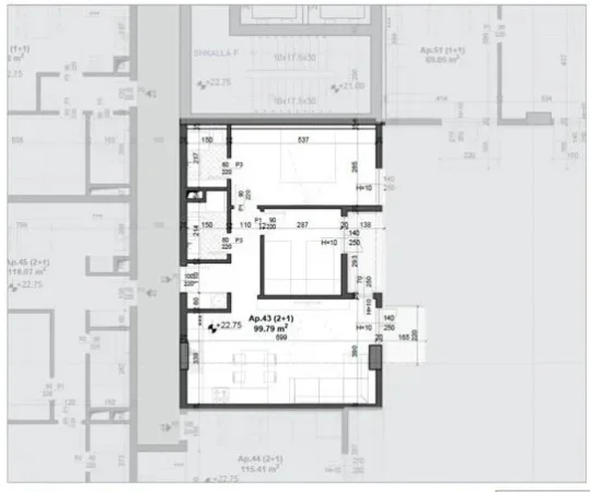 Tirane, shitet apartament 2+1 Kati 2, 121 m² 169.806 € (te Ish-Fusha e Aviacionit)