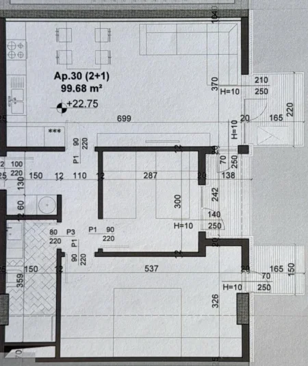 Tirane, shitet apartament 2+1 Kati 2, 121 m² 169.806 € (te Ish-Fusha e Aviacionit)