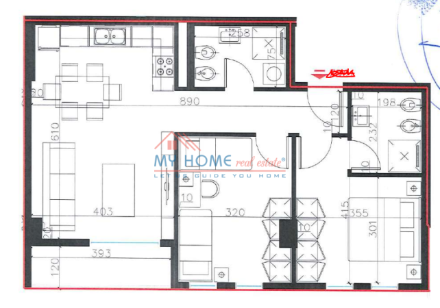 Tirane, shes apartament 2+1+Ballkon Kati 0, 79.960 €