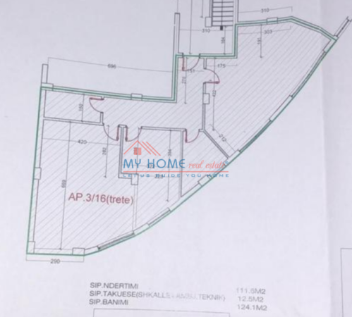 shitet apartament 2+1 Kati 4, 124 m² 124.100 € (Fresk)