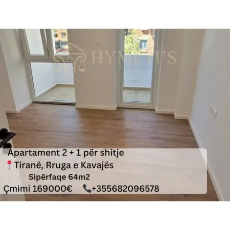 Tirane, shitet apartament 2+1 Kati 4, 64 m² 169.000 € (Rruga E Kavajës)