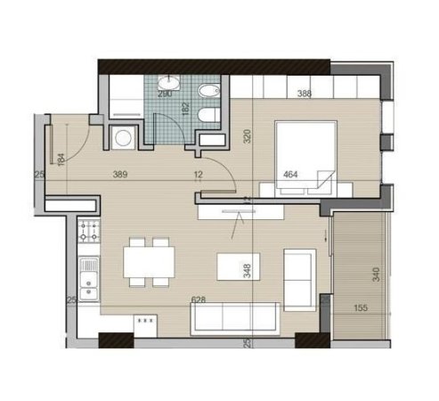 Tirane, shitet apartament 1+1+BLK Kati 7, 66 m² 49.777 Euro (QTU)